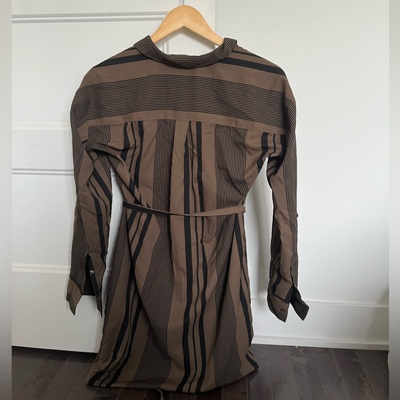 #4 🌺 5/$30 🌺 Express Olive and Black striped shirt dress with belt - Picture 6 of 6